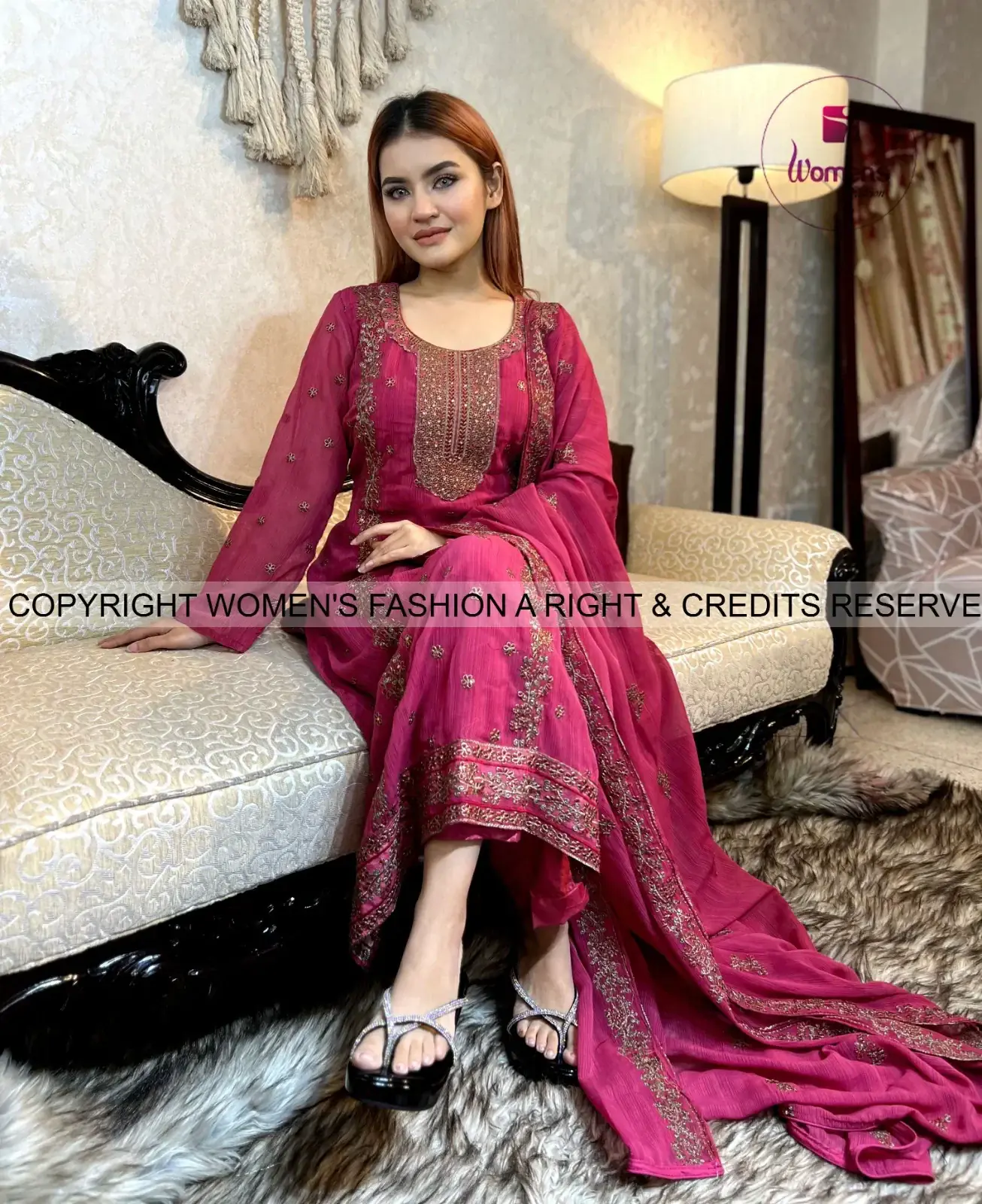 Georgette 4 Pices Unstitched Dress