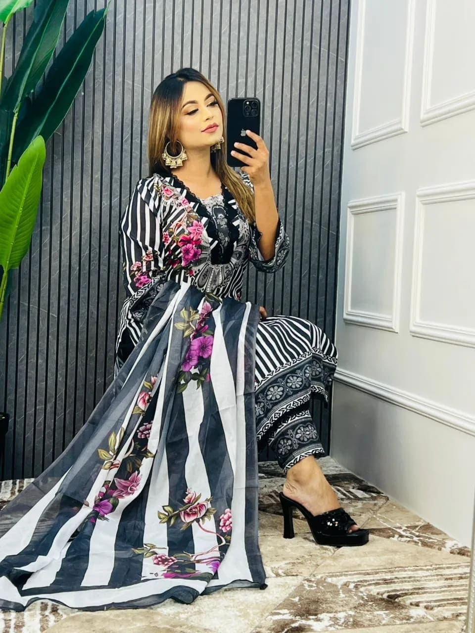 Stitched Cotton Dress view 1