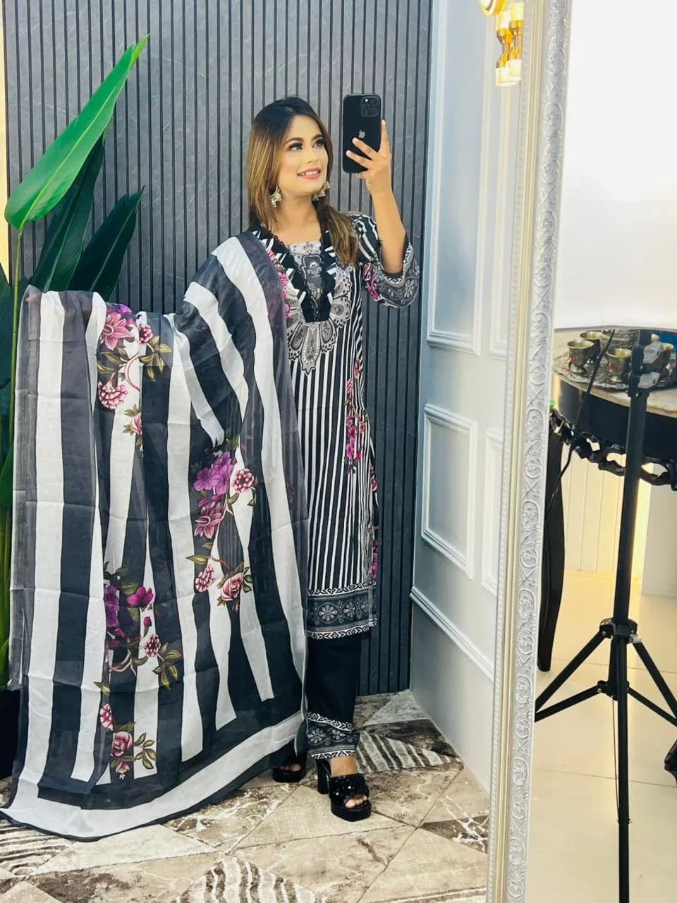 Stitched Cotton Dress view 4