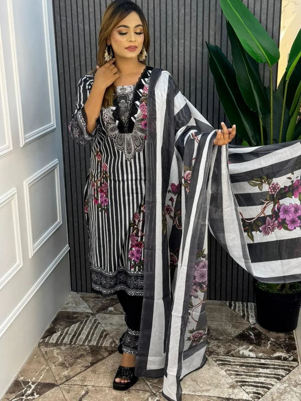 Stitched Cotton Dress view 3