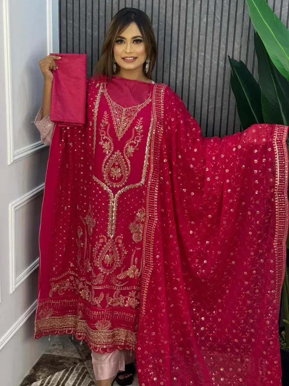 Georgette 4 Pices Unstitched Dress view 2