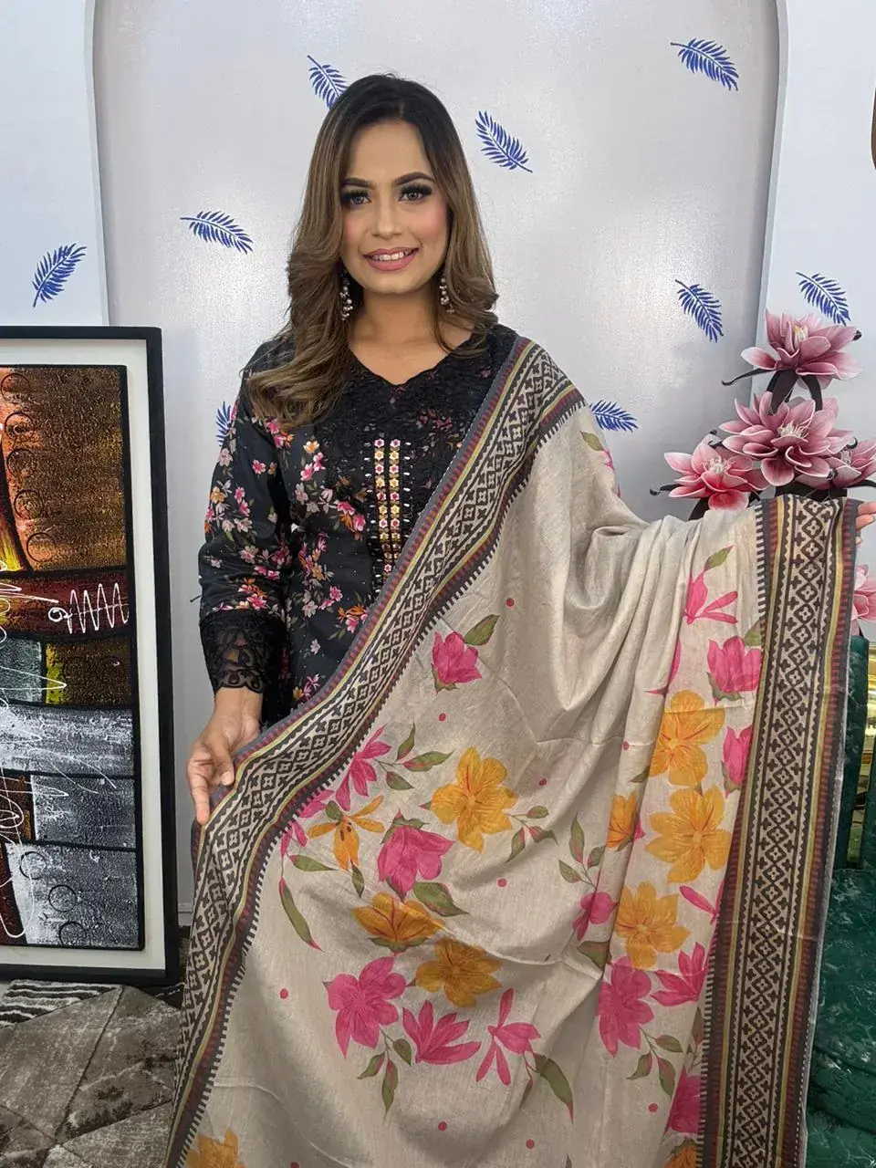 Stitched Cotton Dress view 4