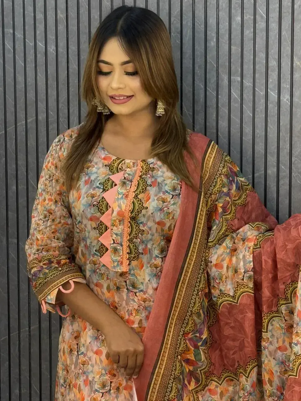 Stitched Cotton Dress view 3
