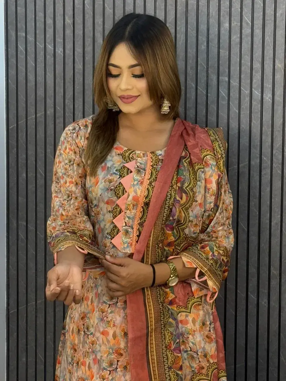 Stitched Cotton Dress view 1