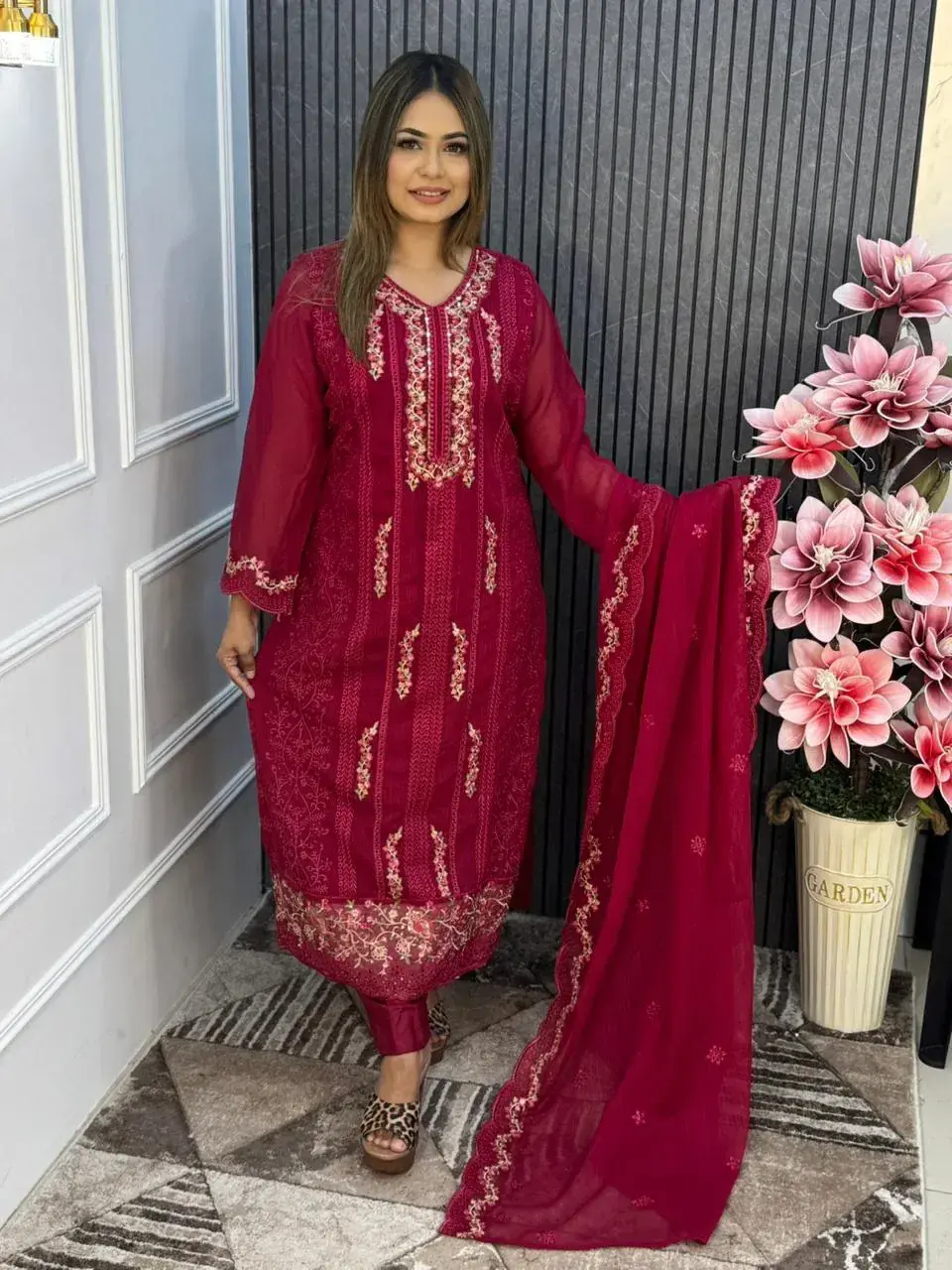 Unstitched Georgette 4 Pices Dress view 3