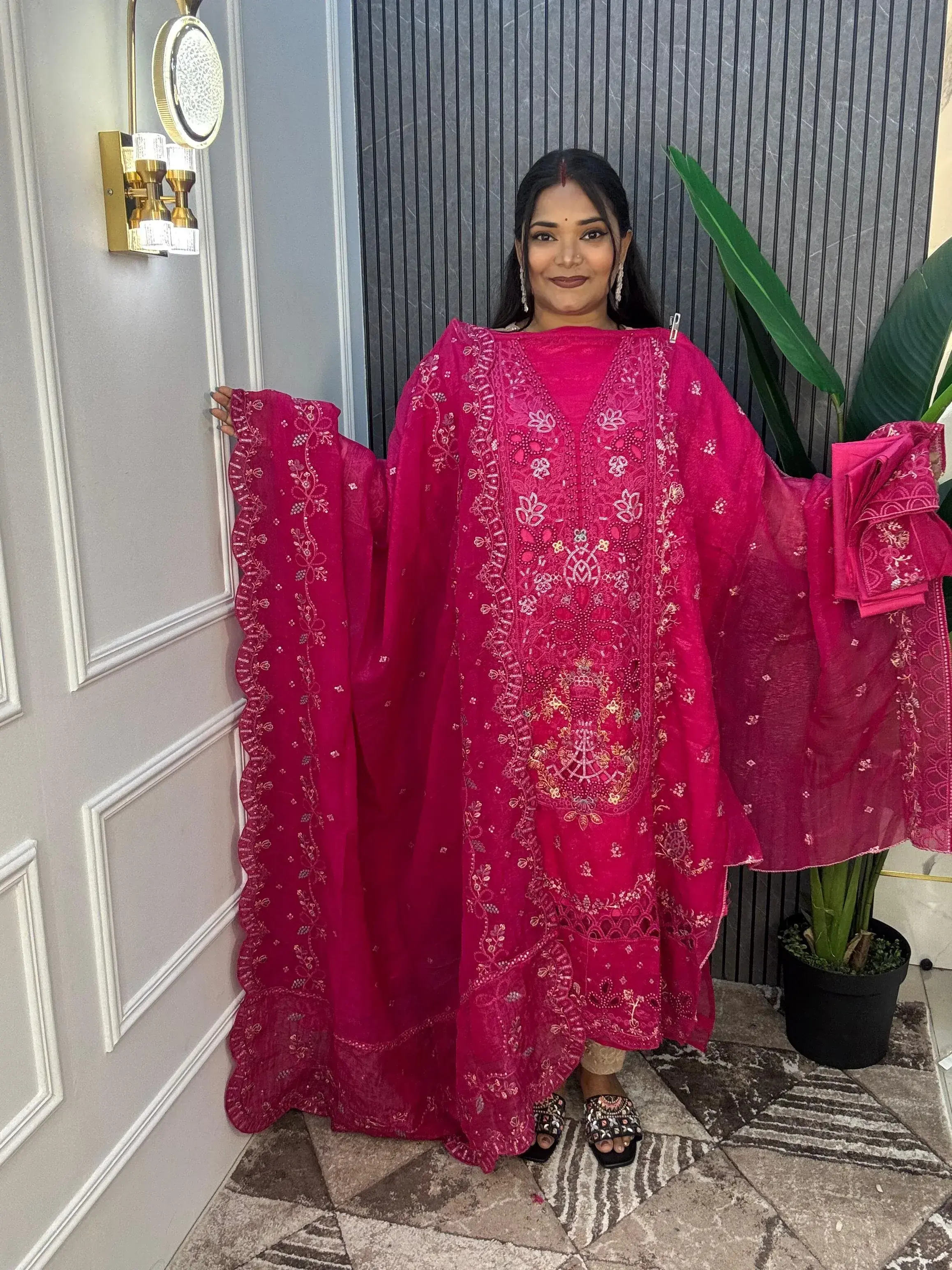 Unstitched Arabian Silk 4pices Dress view 2