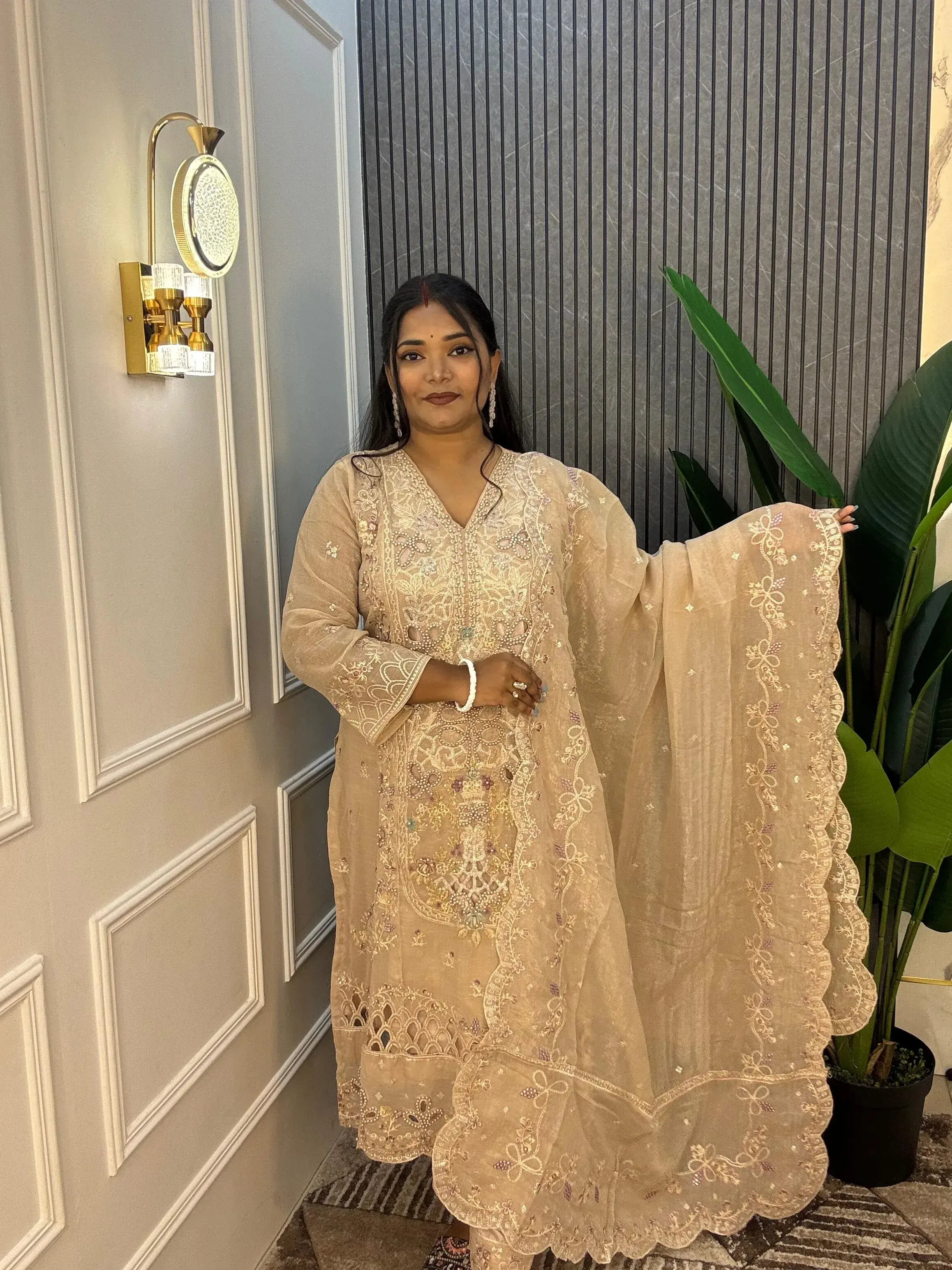 Unstitched Arabian  Silk 4pices Dress
