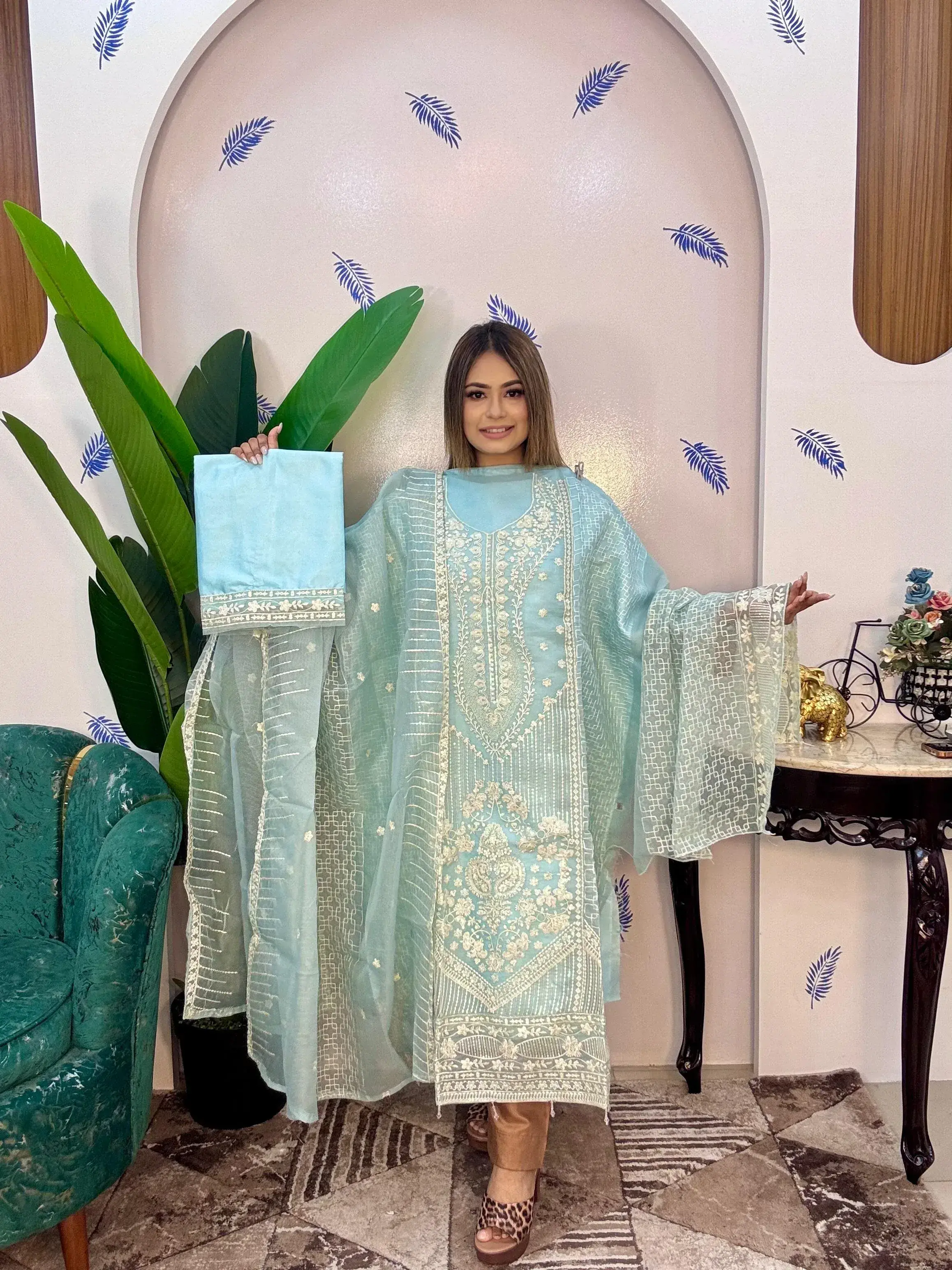 Unstitched Kota cotton 4pics Dress view 3