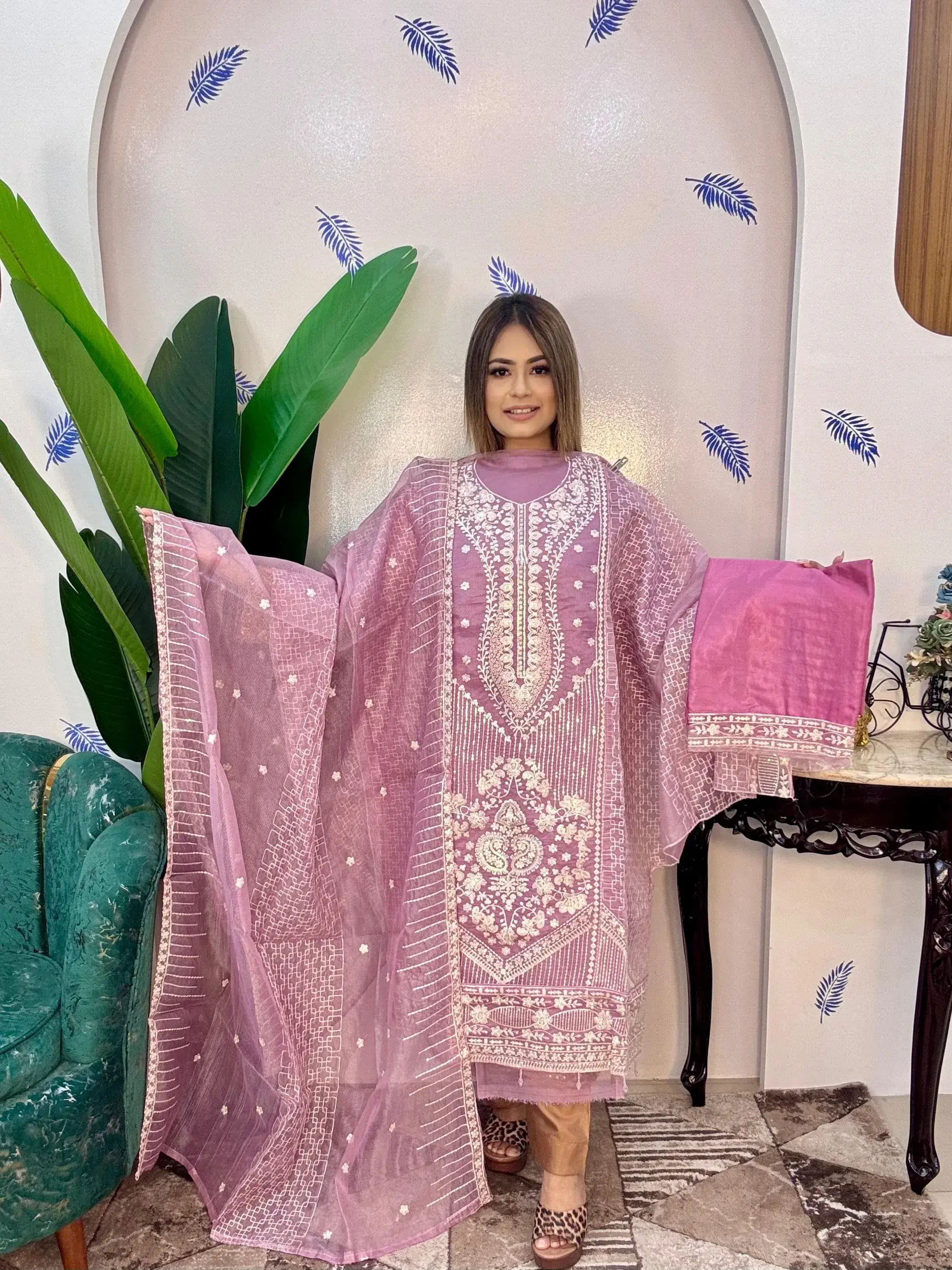 Unstitched Kota cotton 4pics Dress