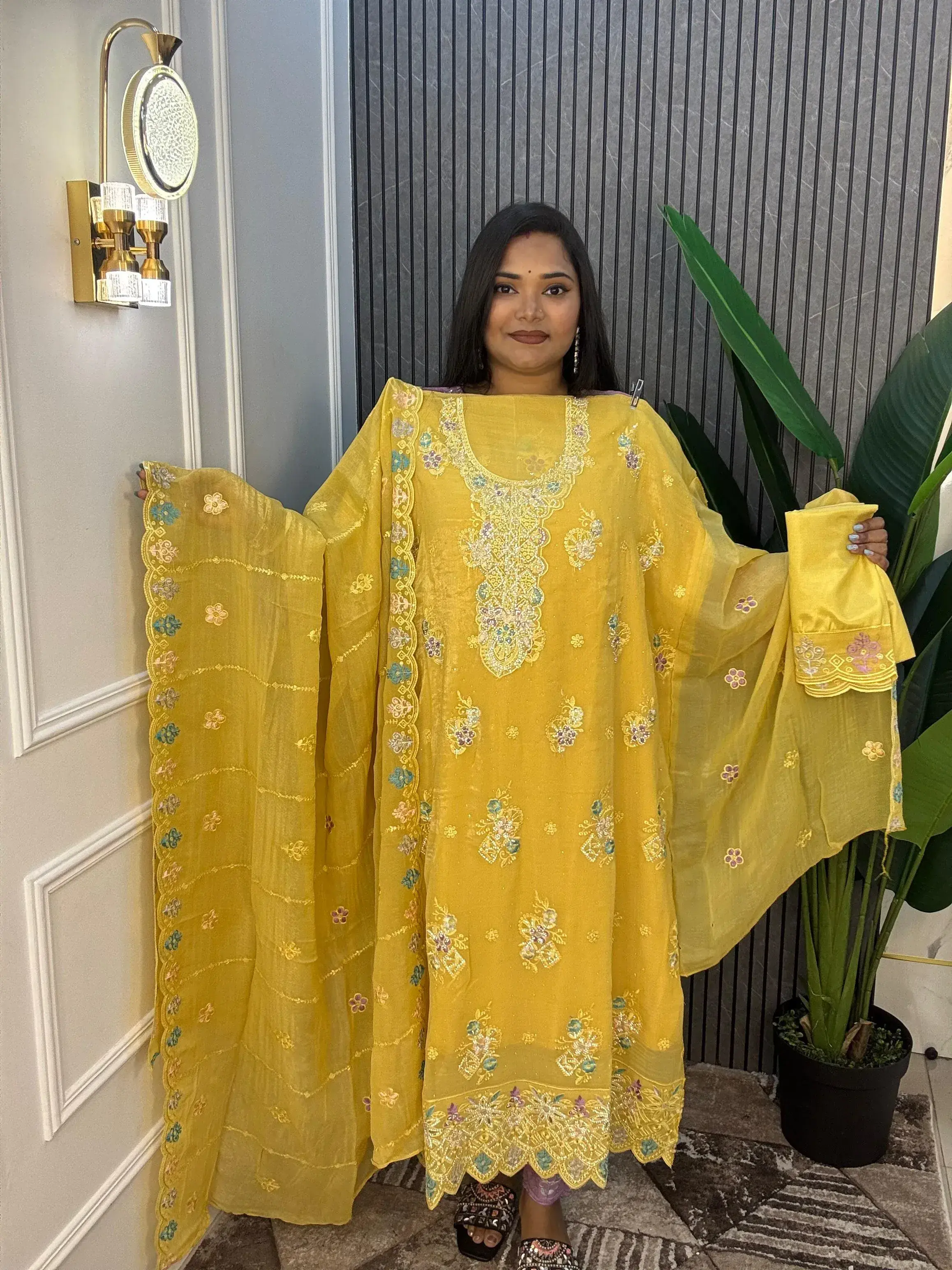 Unstitched Arabian Silk 4pices Dress view 4